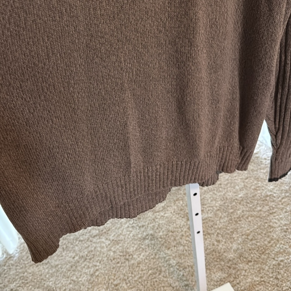 Columbia Gray XXL Ribbed Sweater Half Zip Pull Over GUC 100% Cotton - Picture 4 of 7